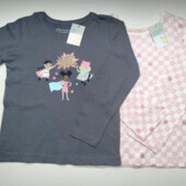 Набор для дівчинки 2в1 - брендові лонгсліви з бавовняного трикотажу на 3-4 роки