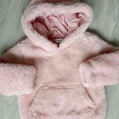 F&F теплый плюшевый худи с капюшоном цвет розовый на девочку до 2 х лет 