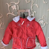 Нова яскрава тепла курточка для дівчинки 80см. Фірма baby in time