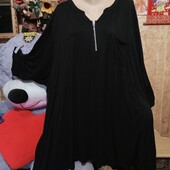 ❤️Брендовая натурал черная трикотаж клёш туника новая❤️Турция.Оригилнал!Пог.150-230см.Поб.194-300