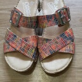 Сандалі шлепанці шкіряні бренд Rieker, р. 37/ устілка 24см.