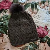 Тм Bellezza!!! Шапка вязана з бубоном утеплена