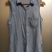 Блузка лёгкая джинсовая,100% лиоцил