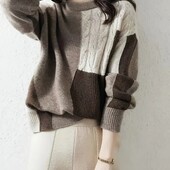 Шикарный, теплый свитер, джемпер, р. s, наш 42-48, коричнево- бежевый