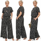 Стильний костюм- блуза+спідниця-брюки палаццо. Батал.