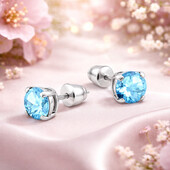 Срібні сережки-пусети з топазом