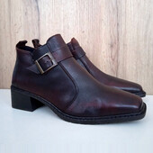 Німецькі шкіряні ботильйони, короткі напів черевики, утеплені туфлі зима демі, р. 38