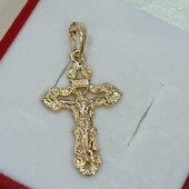 Красивый крестик с распятием.Позолота 585 пробы 18К.