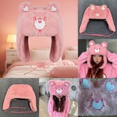 Зимова тепла шапка - вушанка Cheer Bear ведмедик радість Care Bears дбайливі ведмедики