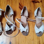 туфлі для бальних танців 21см білі для дівчинки б.у.