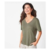 Жіноча лляна футболка оливка Esmara L