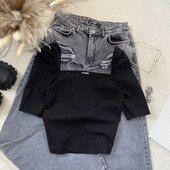 Футболка/блуза у чорному кольорі зі щільного трикотажу