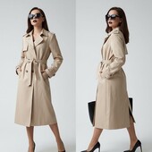 Теплый стильный деми плащ-тренч пальто на утеплителе слимтекс для пышных модниц.Riches р. 54/