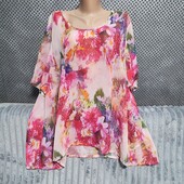 Симпатичная блузка с удлиненной спинкой на пышные формы, р.54(евро)/26