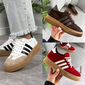 36-41 рр кросівки, кеди зі смужками натуральна замша/шкіра чорні, білі, коричневі, бордо, червоні