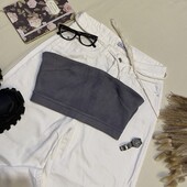 Топ-бандо під замш у сірому кольорі