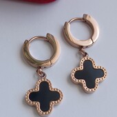 Великолепные серьги висюльки в стиле Van Cleef. Мед.сплав(сталь).