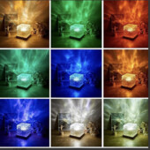 обертова лампа-проєктор USB dynamic water pattern light RGB | 16 кольорів