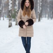 Меховой комплект - опушка на капюшон+ манжеты, эко мутон.