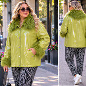 ❤️Брендовая оливковая эко лаковая куртка демисезонная H&m новая❤️Оригинал!Пог.58см.Поб.57см.