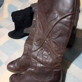 Чоботи шкіра 38,5 Clarks на флісі