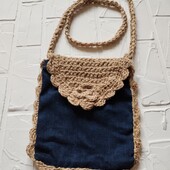 Сумка handmade із джинсу та мішковини