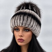 Женская зимняя шапка натуральный мех
