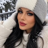 Женская зимняя шапка ангора