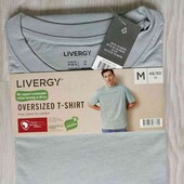 Livergy брендовая мужская футболка оверсайз цвет серый размер М евро 48/50