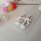 Сережки підвіски білі камінчики
