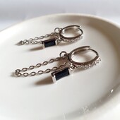 Серебряные серьги с цепочкой