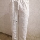 Зимние штаны на флисе! Коттон !!! m l xl молочные белые