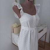 The lace сукня міді із прошвою бавовна XS-розмір