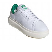 Adidas stan smith platform в расцветке Cloud White / Green натуральная кожа